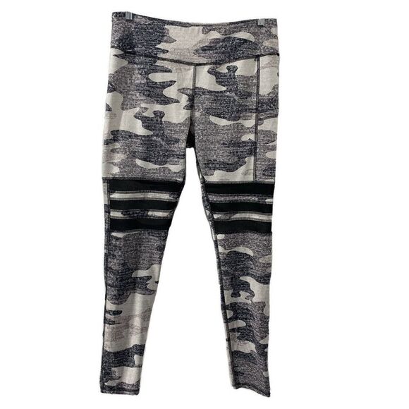 Gottex Gray Camouflage Leggings Mesh Panel Large - Picture 1 of 7